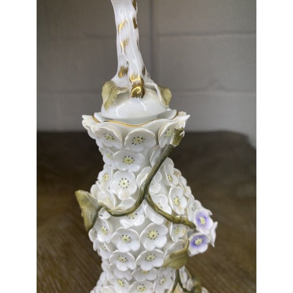 Antique Meissen Style Snowball Schneeballen Flower Perfume Bottle Vanity Cologne - Picture 5 of 12